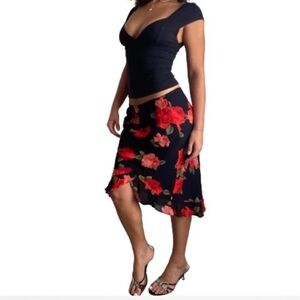 Vintage rose Mexican skirt size S/M